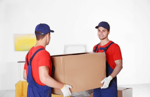 Boxes and furniture prepared for professional removals in South Kensington