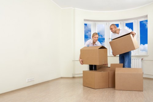 Moving team preparing a South Kensington removal van for a flat relocation