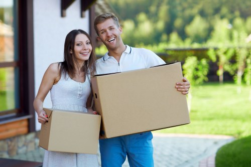 Preparing boxes and furniture for a man and van move in South Kensington